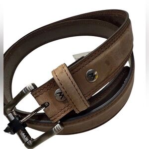 Wrangler Brown Genuine Leather Work Belt - Men's Size 55